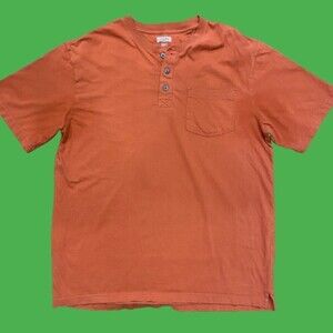 Duluth Trading Company Rust Orange Pocket Tee Relaxed Fit Men's Size L Tall